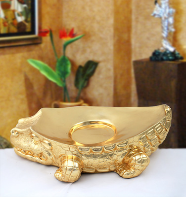 廠家直銷樹(shù)脂工藝品鱷魚果盤 融合藝術(shù)與實(shí)用的高檔家居飾品